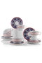 Hermia Juego de Tazas de Té de Porcelana Multicolor (12 Piezas)